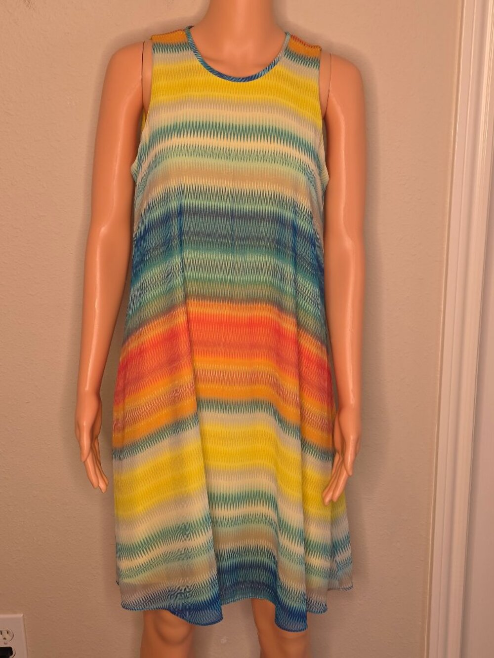 Calvin Klein Multicolored Tank Top Dress, Size 8